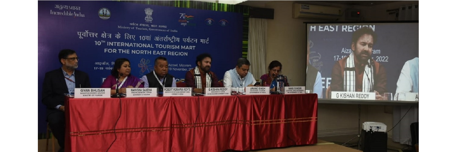Hon’ble Minister of Tourism, Culture & DoNER Shri G Kishan Reddy briefed the media on the first day of the International Tourism Mart 2022.