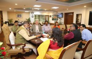 Meeting of Hon'ble Union Minister of State for Tourism and Culture (IC) Shri Prahlad Singh Patel With Space Science officials and the French group on 31 July 2019