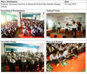Students awareness in Saraswati Sishu Vidya mandir Odisha