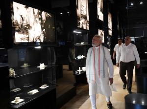 Hon'ble PM at the ‘Smriti Van Memorial’, in Bhuj, Gujarat on August 28, 2022.Hon'ble PM at the ‘Smriti Van Memorial’, in Bhuj, Gujarat on August 28, 2022.