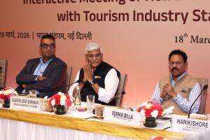 Hon’ble Tourism Minister Shri Gajendra Singh Shekhawat chaired consultation meetings with tourism stakeholders and industry representatives at Bharat Mandapam on 18.03.2026