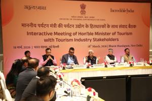Hon’ble Tourism Minister Shri Gajendra Singh Shekhawat chaired consultation meetings with tourism stakeholders and industry representatives at Bharat Mandapam on 18.03.2026