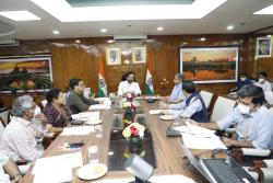 Review Meeting at Transport Bhawan