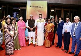 Inauguration of Incredible India exhibition on the eve of the 46th World Heritage Committee Meeting at Hall 14, Bharat Mandapam, New Delhi.