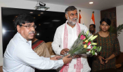 Shri. Yogendra Tripathi, Secretary, Ministry of Tourism welcomes Hon'ble Minister of State (I/C) for Tourism.