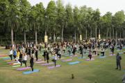 Sh. G. Kishan Reddy, Hon'ble Union Minister for Tourism, Sh. Arvind Singh, Secretary, Ministry of Tourism and Sh. Kamala Vardhana Rao, Director General Tourism took part in the countdown to 41 days for International Yoga Day celebration
